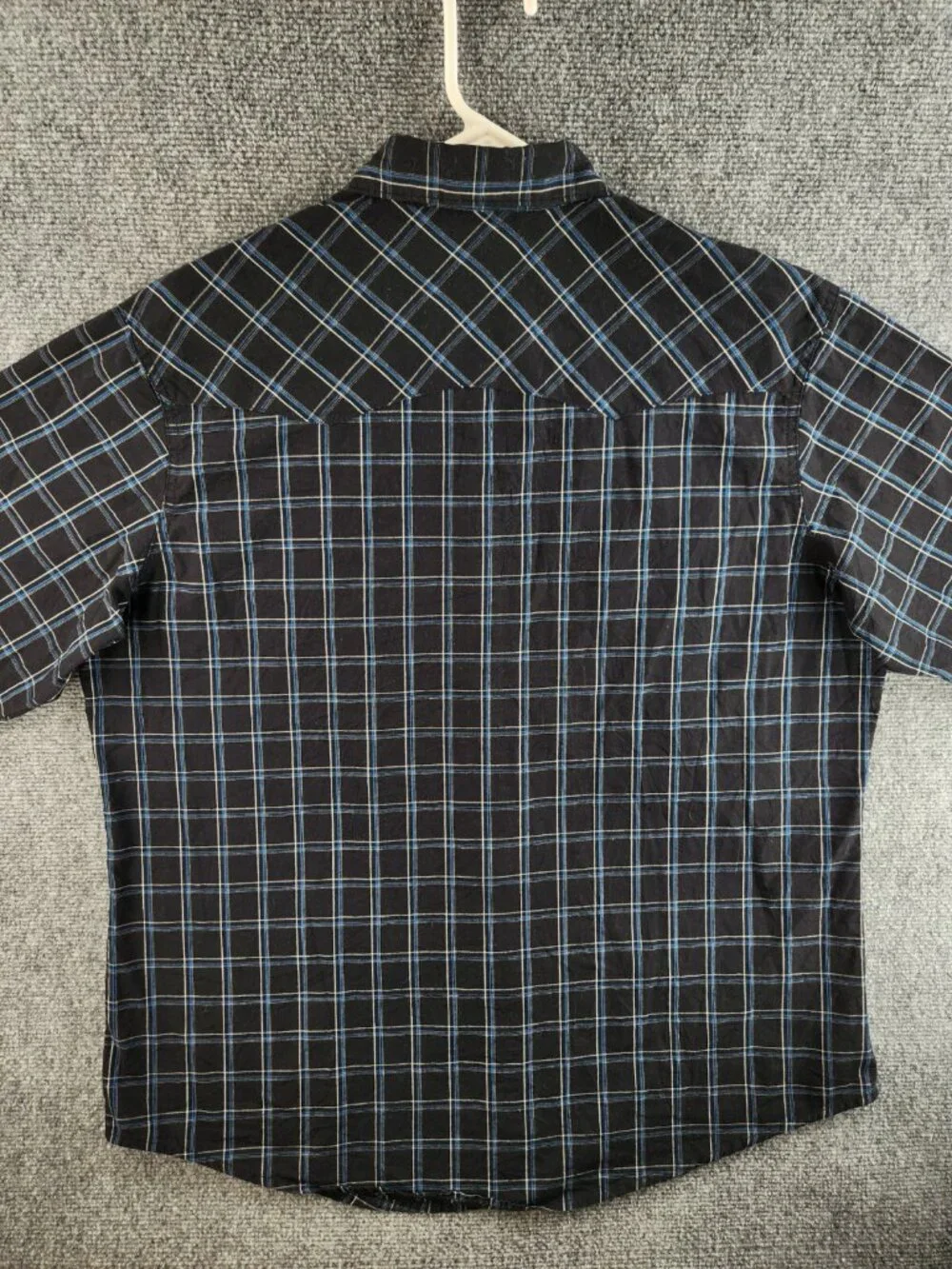 Wrangler Men Long Sleeve Pearl Snap Up Shirt Woven Western Black Plaid XL Adult